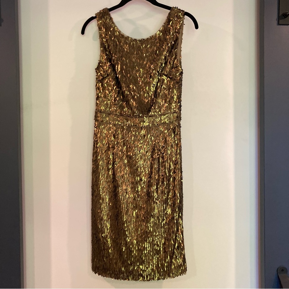 BCBGMaxAzria Gold Sequin Dress